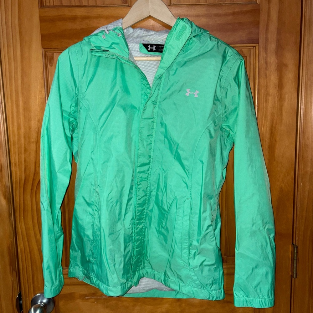 Under Armour Mint Green Hooded Rain Jacket